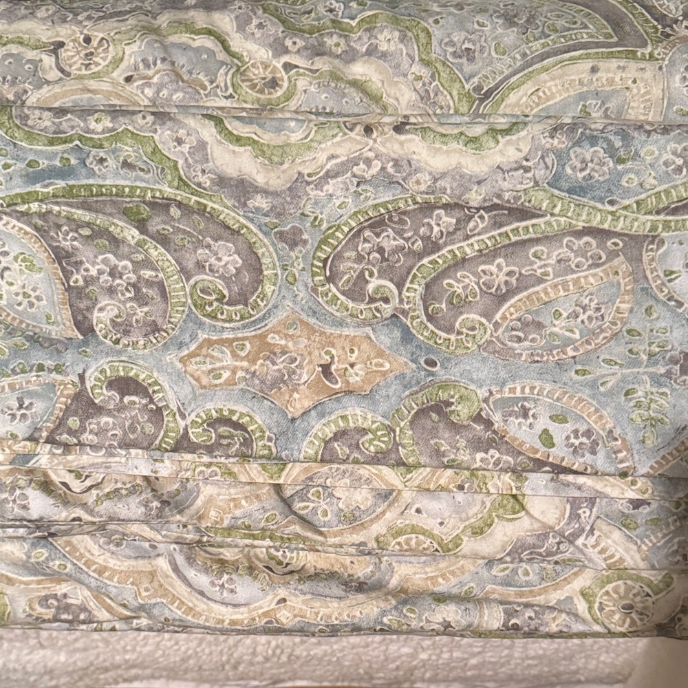 Pottery Barn Paisley Duvet Cover - Green, Blue, Cream